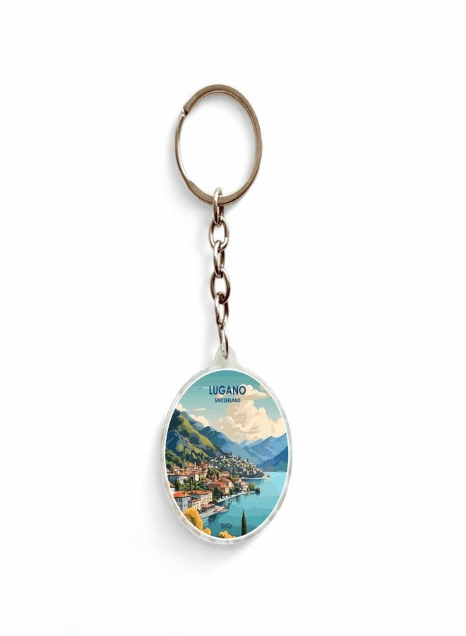 SeQR Lost and Found SWITZERLAND Souvenir Keychain Smart QR Tag for Travel, Bag, Stroller, Luggage Acrylic Digital ID Keychain for Safety and Return - Image 2