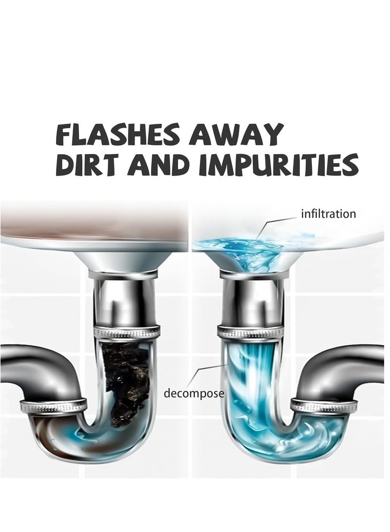 Zikra Drain Cleaner Powerful Pipe Dredge Agent Kitchen Excavator Foaming Toilet Roll Tape Lint Remover, for Bathroom Basins Drains 100 G / 3.53 OZ - Image 4