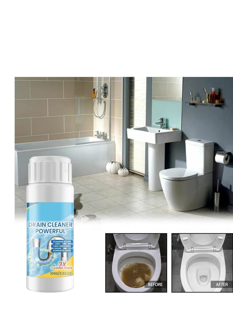 Zikra Drain Cleaner Powerful Pipe Dredge Agent Kitchen Excavator Foaming Toilet Roll Tape Lint Remover, for Bathroom Basins Drains 100 G / 3.53 OZ - Image 2