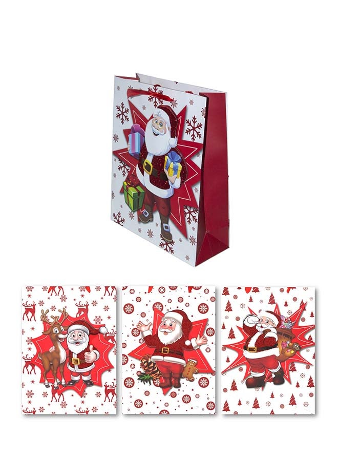 4-Piece Gift Bag For Christmas 32X26X10Cm Size Assorted Designs - Image 1