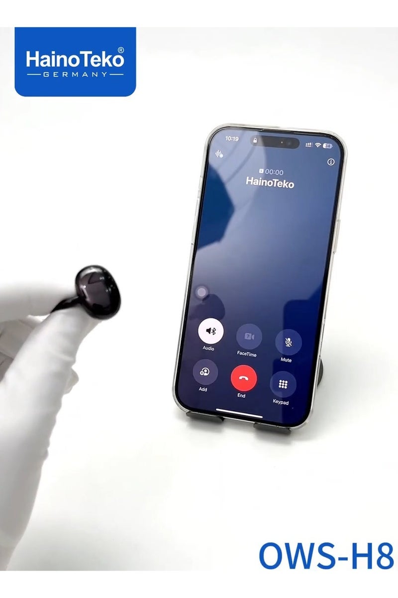 Haino Teko OWS-H8 OpenDots Bluetooth Earphone Beige – High-Quality Sound True Wireless Earbuds With Noise Isolation, Smart Touch Controls, Built-In Microphone, Comfortable Secure Fit, Long Battery Life, Lightweight Design For Daily Use & Travel - Image 5