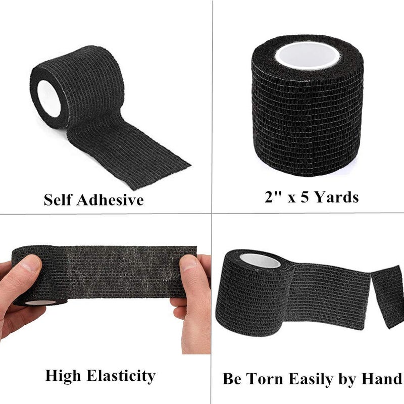 Autdor Tattoo Grip Tape Wrap Cover - Autdor 6Pcs 2" x 5 Yards Tattoo Machine Tape Cohesive Elastic Bandage Rolls Self-Adherent Tape for Grip Tube Accessories Sports Tape - Image 2