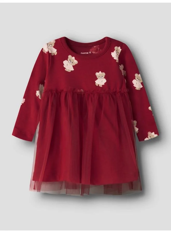 Infant Printed Long Sleeve Midi Dress