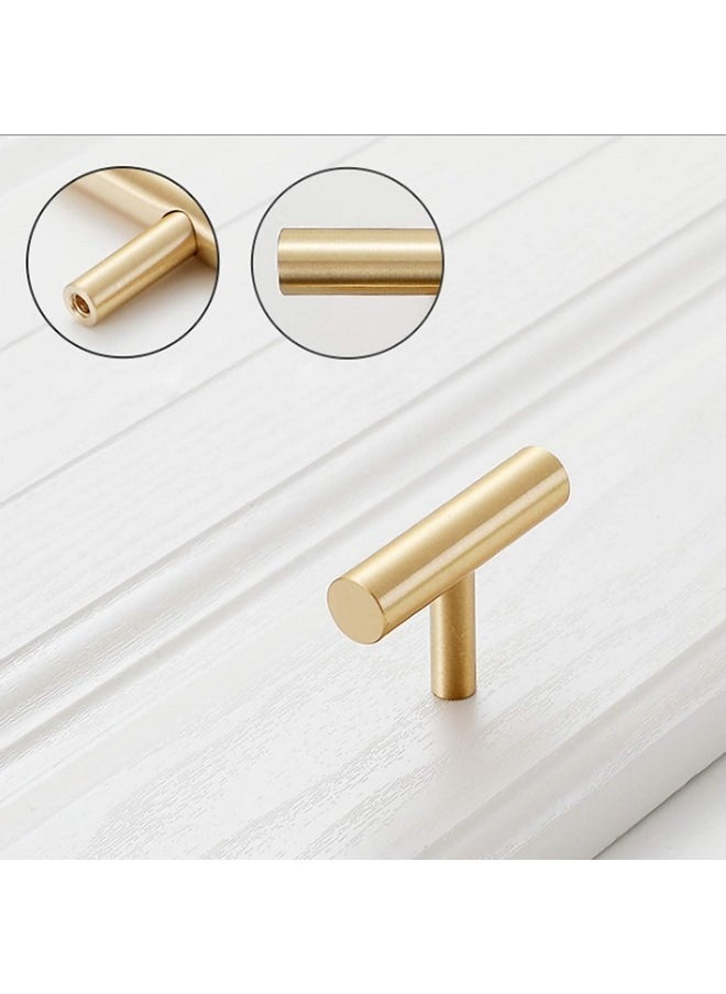 Beauenty 6 Pcs T Bar Drawer Knobs, Gold Cabinet Handles Single Hole Kitchen Door Knobs Aluminum Alloy Cupboard Door Knobs for Kitchen Wardrobe Door Dresser  - Image 3