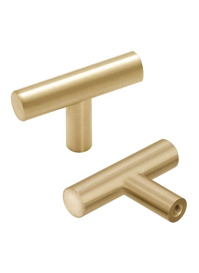 Beauenty 6 Pcs T Bar Drawer Knobs, Gold Cabinet Handles Single Hole Kitchen Door Knobs Aluminum Alloy Cupboard Door Knobs for Kitchen Wardrobe Door Dresser  - Image 5