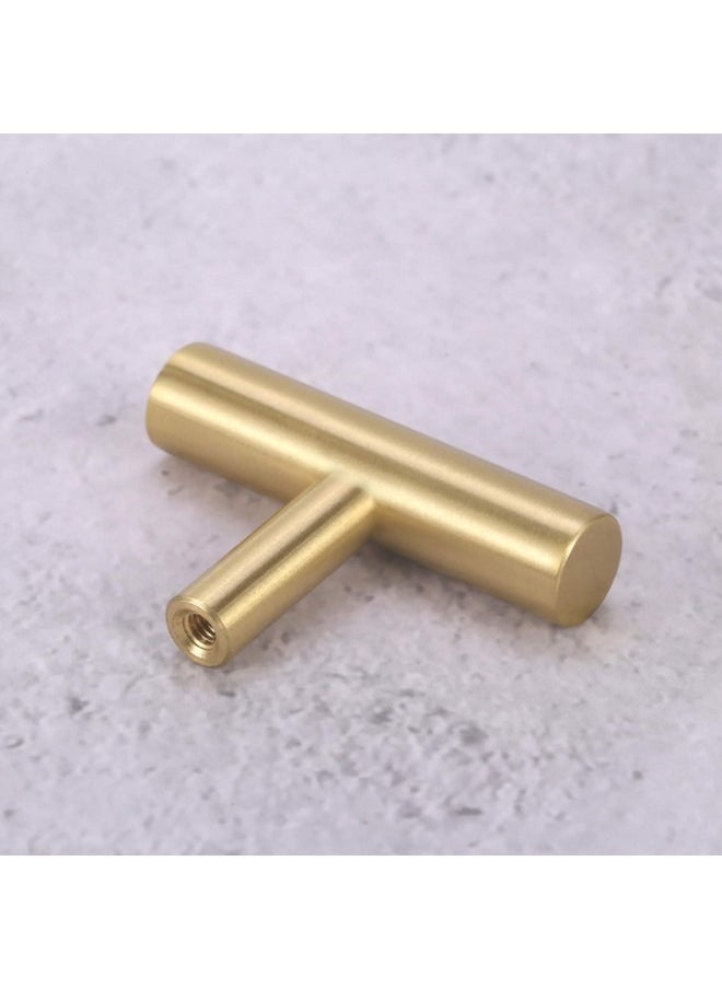 Beauenty 6 Pcs T Bar Drawer Knobs, Gold Cabinet Handles Single Hole Kitchen Door Knobs Aluminum Alloy Cupboard Door Knobs for Kitchen Wardrobe Door Dresser  - Image 4