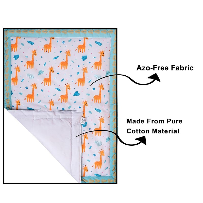 HIPPOMUS HIPPOMUS Cotton New Born Baby Giraff & Dog Patch Print Bed Mattress/Godadi Soft and Comfortable for 0-6 Months Babies - Set of 2 - Image 4