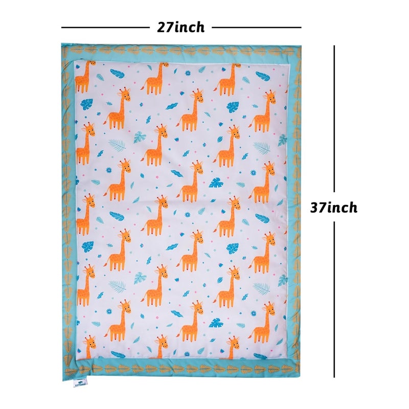 HIPPOMUS HIPPOMUS Cotton New Born Baby Giraff & Dog Patch Print Bed Mattress/Godadi Soft and Comfortable for 0-6 Months Babies - Set of 2 - Image 2