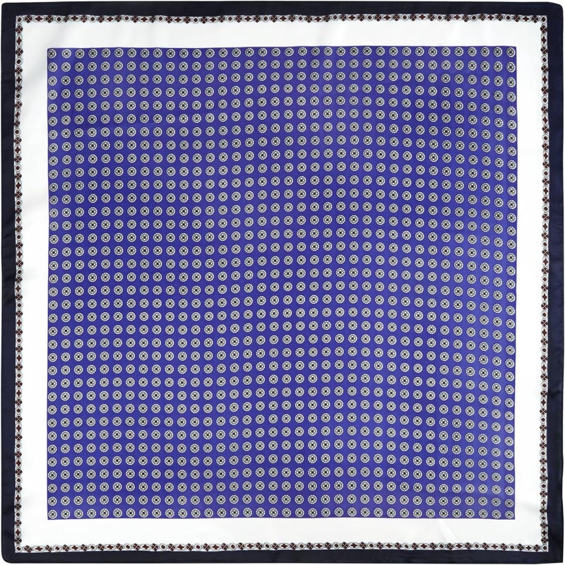 GERINLY Vintage Silk Feel Square Scarf for Men Satin Bandana Tiny Pattern Print Neckerchief Geometry Head Scarf Fashion - Image 2