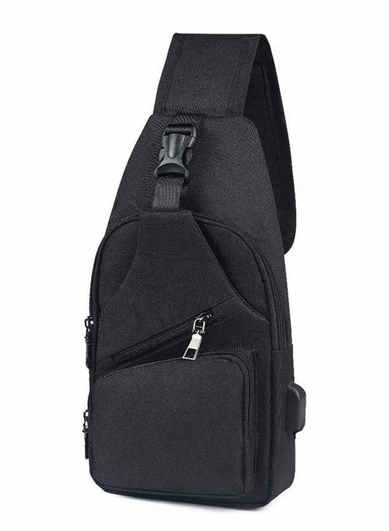 Sling Bag, Chest Bag with USB Charging Port, Men Women Lightweight Crossbody For Hiking,Cycling, Traveling - Image 1