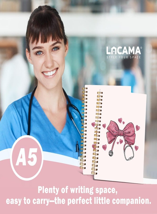 Lacama Nurse Notebook Nurse Gifts for Women, Nursing School Planner Pink Bow Nurse Journal, Nurses Week Gifts, Nurse Appreciation Gift, Nursing Student Graduation Gift, Coquette Stuff， School Office Supplies Nurse Essentials - Image 2