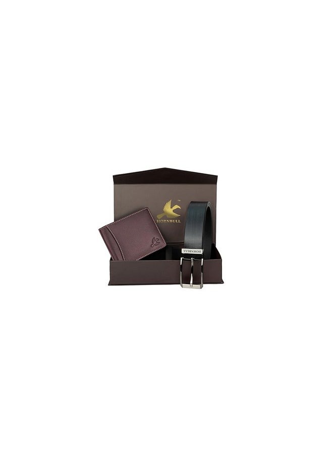HORNBULL HORNBULL Mens Combo Brown Wallet and Black Belt | Genuine Leather Wallet for Men | RFID Combo Wallet Gift Hamper BW10495  - Image 1