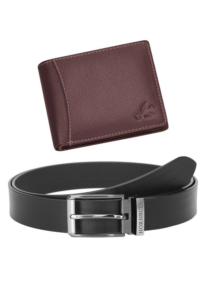 HORNBULL HORNBULL Mens Combo Brown Wallet and Black Belt | Genuine Leather Wallet for Men | RFID Combo Wallet Gift Hamper BW10495  - Image 3