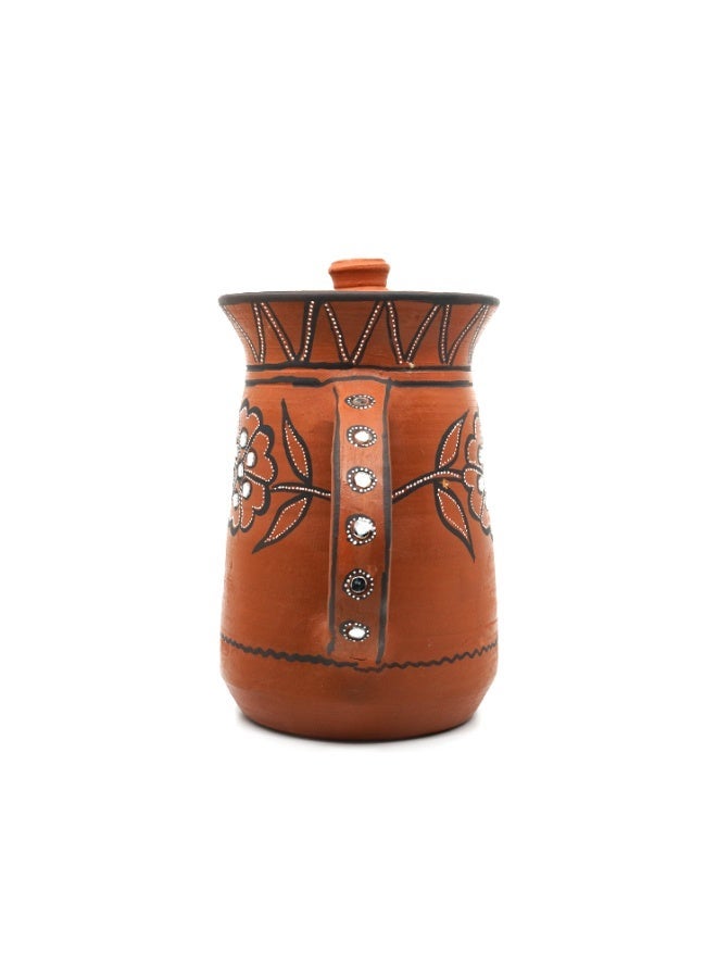 ARK DhaaroVibes 1L Handmade Clay Water Jug – Terracotta Pitcher (22 CM X 16.5 CM), Eco-Friendly & Chemical-Free, Natural Cooling, pH Balancing & Alkaline Water Storage. - Image 3