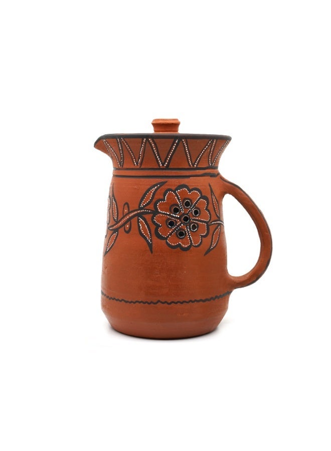 ARK DhaaroVibes 1L Handmade Clay Water Jug – Terracotta Pitcher (22 CM X 16.5 CM), Eco-Friendly & Chemical-Free, Natural Cooling, pH Balancing & Alkaline Water Storage. - Image 1