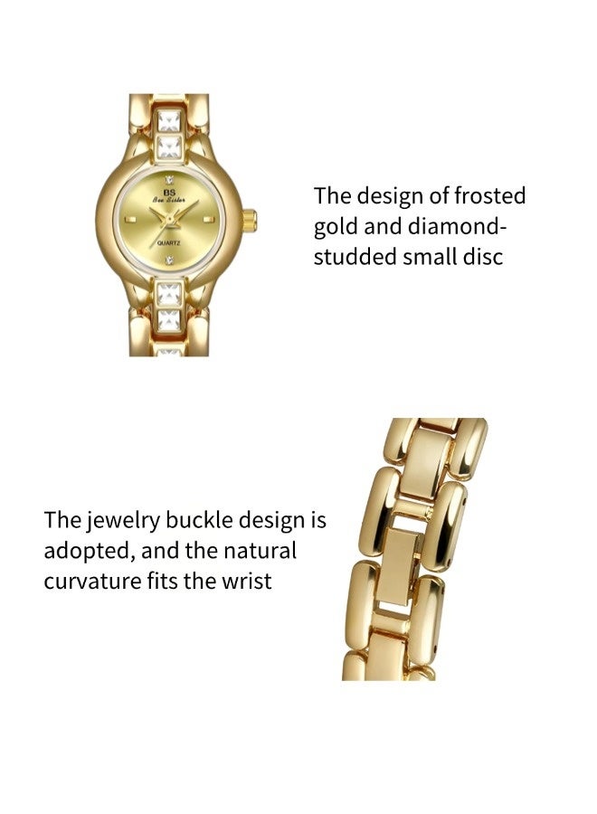 Bee Sister Women's Waterproof Quartz Gold Watch（Gold watch, ladies' quartz watch waterproof stainless steel watch）  - Image 2