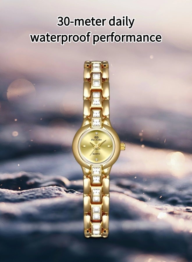 Bee Sister Women's Waterproof Quartz Gold Watch（Gold watch, ladies' quartz watch waterproof stainless steel watch）  - Image 5