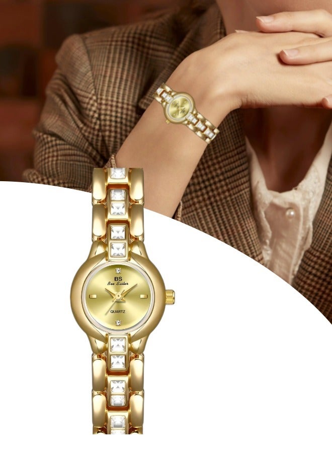Bee Sister Women's Waterproof Quartz Gold Watch（Gold watch, ladies' quartz watch waterproof stainless steel watch）  - Image 1
