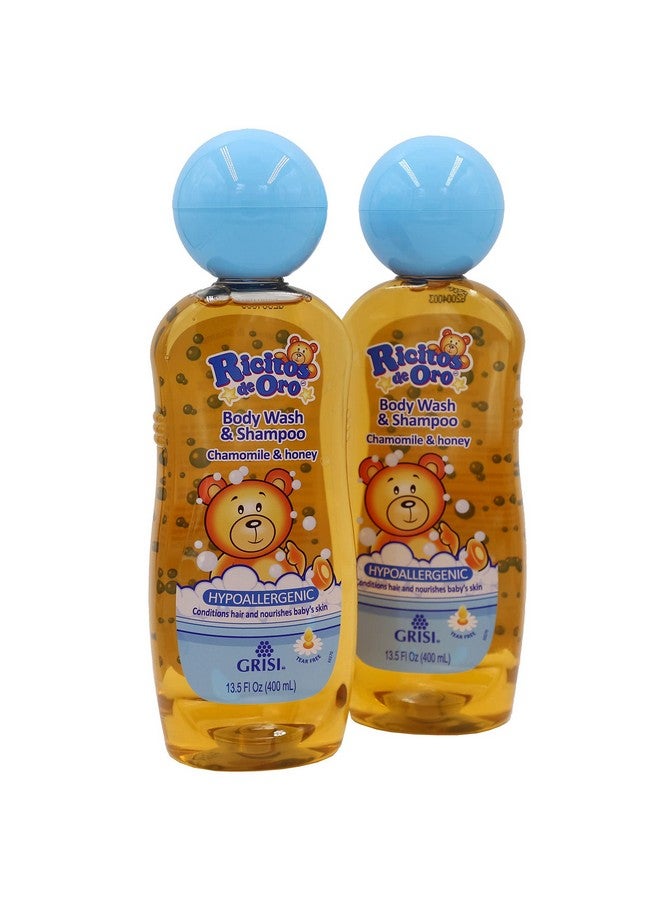 Ricitos de Oro 2In1 Baby Hair And Body Wash Hypoallergenic Tear Free Body Wash And Shampoo With Chamomile And Honey Cleansing Formula For Babies 2Pack Of 13.5 Fl Oz Each 2 Bottles. - Image 1