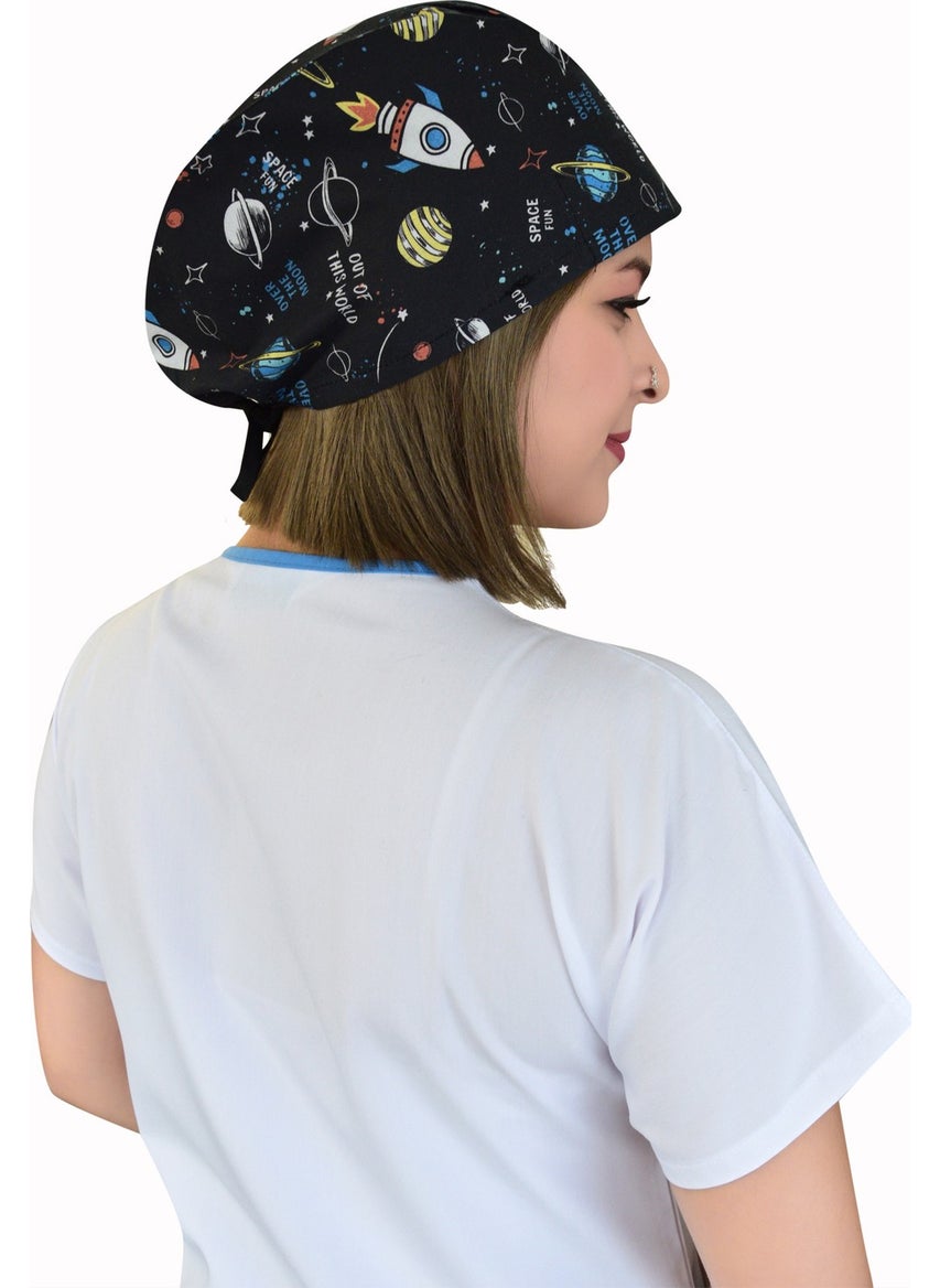Nur Ortopedi Black Planet Doctor Nurse Hospital Medical Surgical Bonnet  - Image 4