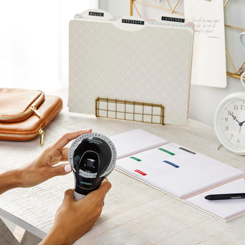 DYMO 3D Plastic Embossing Labels - White Print on Black, 3/8" x 9.8', 3-Roll Pack - Image 4