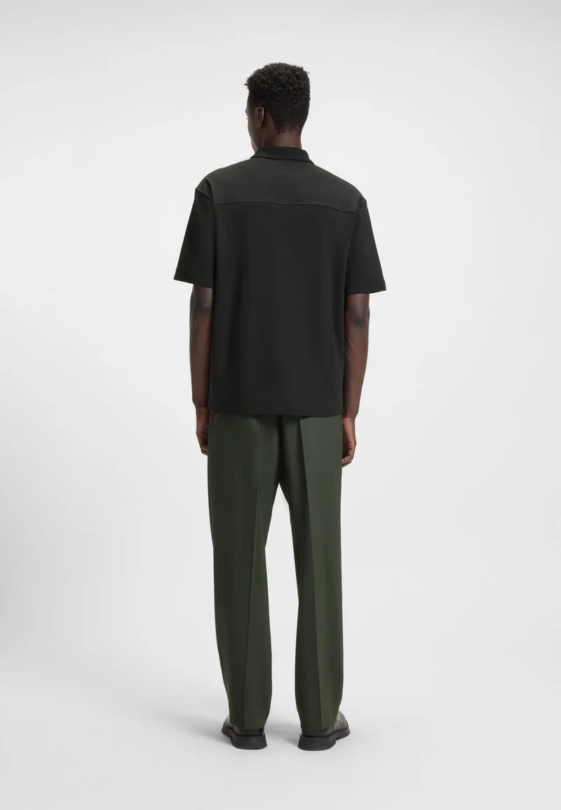 HUGO Cotton-blend polo shirt with zip placket