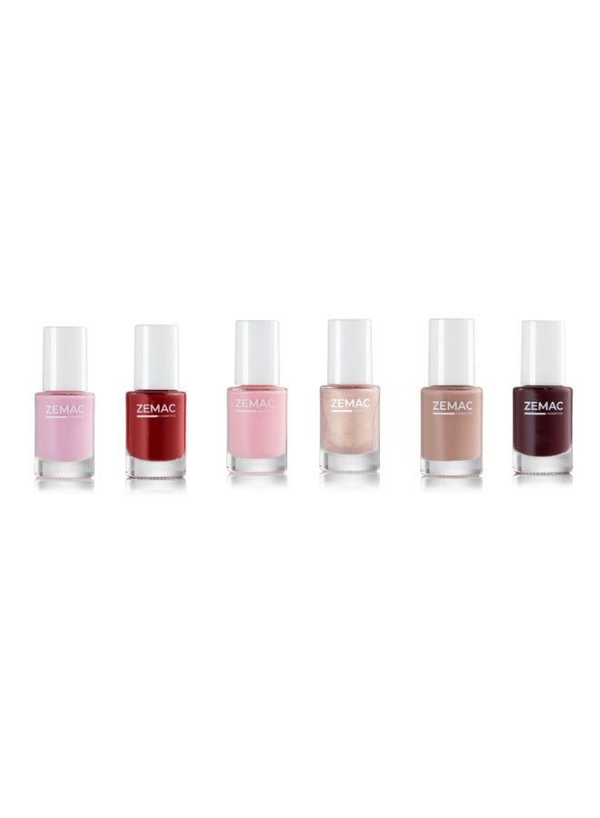 Zemac 6-Piece Nail Polish Collection – Soft Neutrals & Elegant Berry Shades