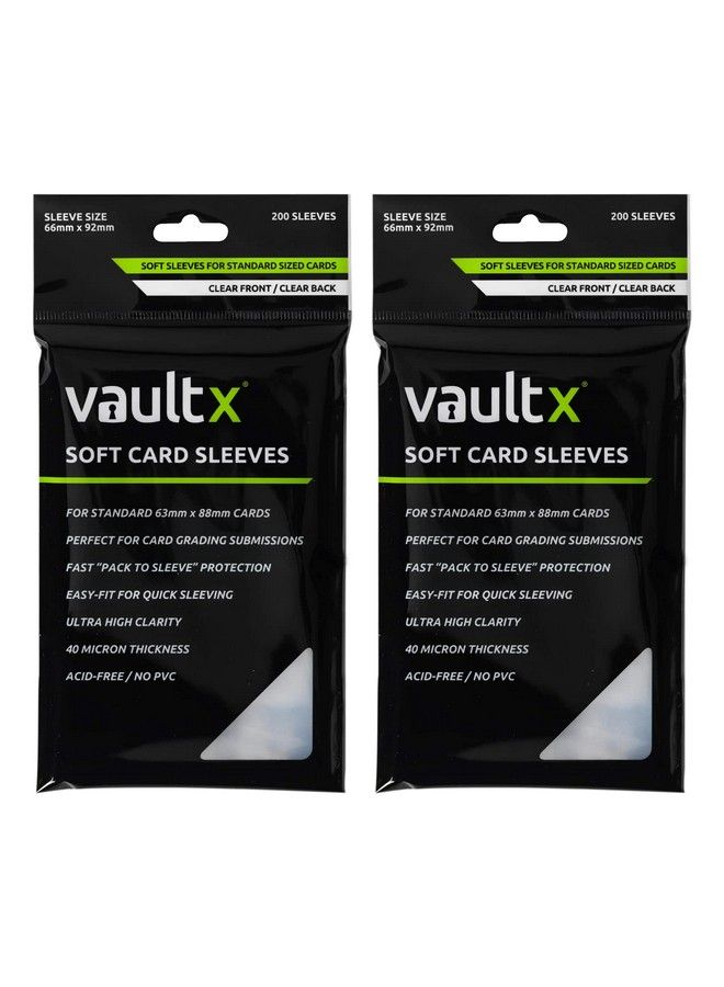 Vault X أكمام بطاقات التداول الناعمة عالية الوضوح مقاس 40 ميكرون لبطاقات التداول (عبوة من 400 قطعة) - Image 2