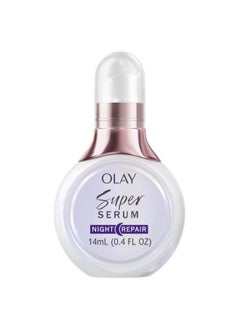 Olay Super Serum Night Repair Trial Size 5In1 Lightweight Skin Cell Renewing Face Serum 0.4 Fl Oz Wrinkle Correcting Skin Care Treatment With Salicylic Acid Niacinamide Lactic Acid Glycerin  - Image 1