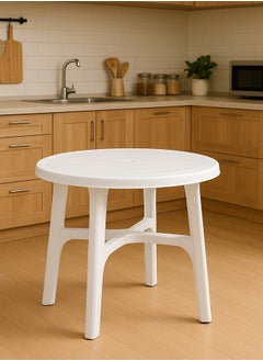 ALMUFARREJ Round Table White Plastic 90 cm  - Image 2