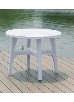 ALMUFARREJ Round Table White Plastic 90 cm  - Image 1
