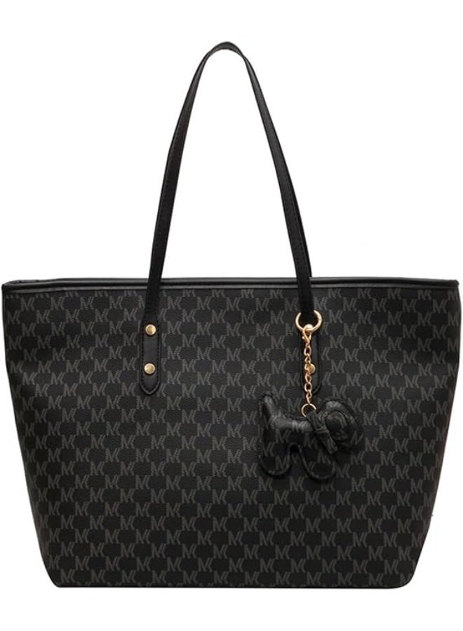 Rabos Lightweight Shoulder Tote Bag for Women, Faux Leather Lady Laptop Bag Office Bag, Zipper Crossbody Premium Texture Large Capacity Tote Shoulder Bag for Travel Beach Work - Image 1