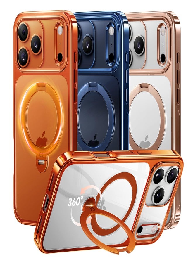 CASEKOO Cosmic Orange for iPhone 17 Pro Case with 360 Integrated Magnetic Stand [Compatible with MagSafe] [16FT Military Protection] Clear Shockproof Phone Cover - Image 1