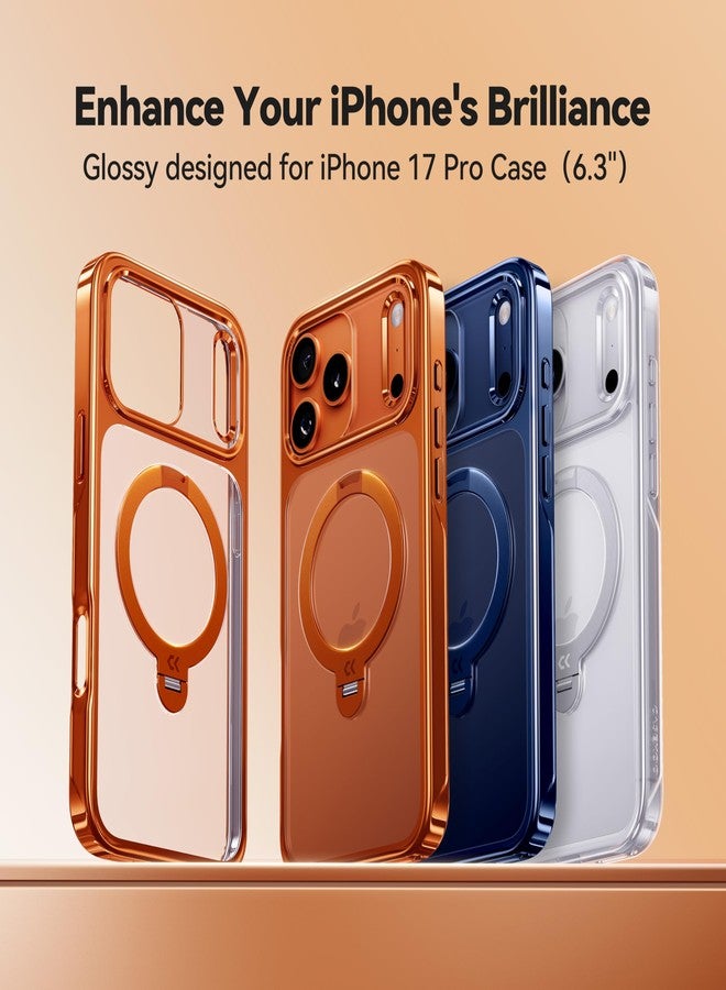 CASEKOO Cosmic Orange for iPhone 17 Pro Case with 360 Integrated Magnetic Stand [Compatible with MagSafe] [16FT Military Protection] Clear Shockproof Phone Cover - Image 2