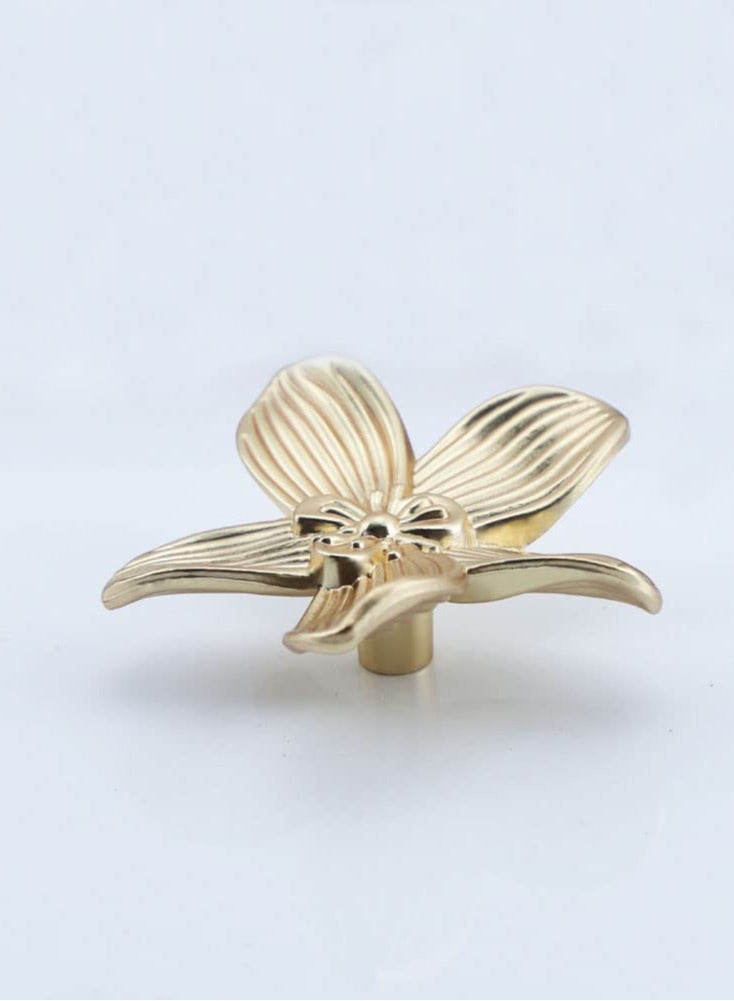 KASTWAVE Gold Flower Drawer Knobs Creative Petal Kitchen Cabinet Knobs Dresser Knobs Furniture Cupboard Drawer Pulls Handles for Wardrobe Door Pulls 4 Pcs - Image 4
