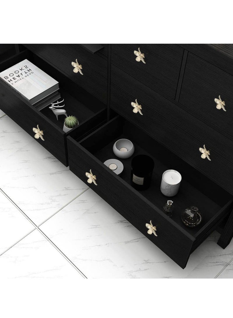 KASTWAVE Gold Flower Drawer Knobs Creative Petal Kitchen Cabinet Knobs Dresser Knobs Furniture Cupboard Drawer Pulls Handles for Wardrobe Door Pulls 4 Pcs - Image 5