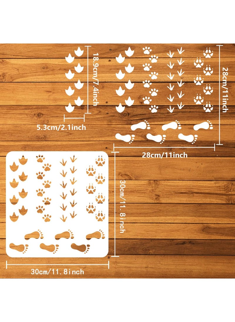 FINGERINSPIRE FINGERINSPIRE Footprint Painting Stencil 11.8x11.8 inch Large People Footprint Stencil for Painting Animal Duck Chicken Fox Cat Paw Print Drawing Template for Home Wall Floor Furniture Decoration  - Image 2