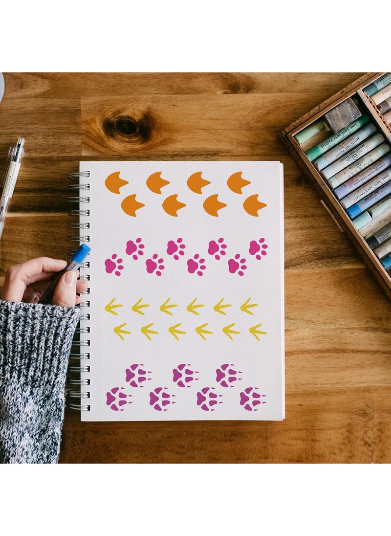 FINGERINSPIRE FINGERINSPIRE Footprint Painting Stencil 11.8x11.8 inch Large People Footprint Stencil for Painting Animal Duck Chicken Fox Cat Paw Print Drawing Template for Home Wall Floor Furniture Decoration  - Image 5