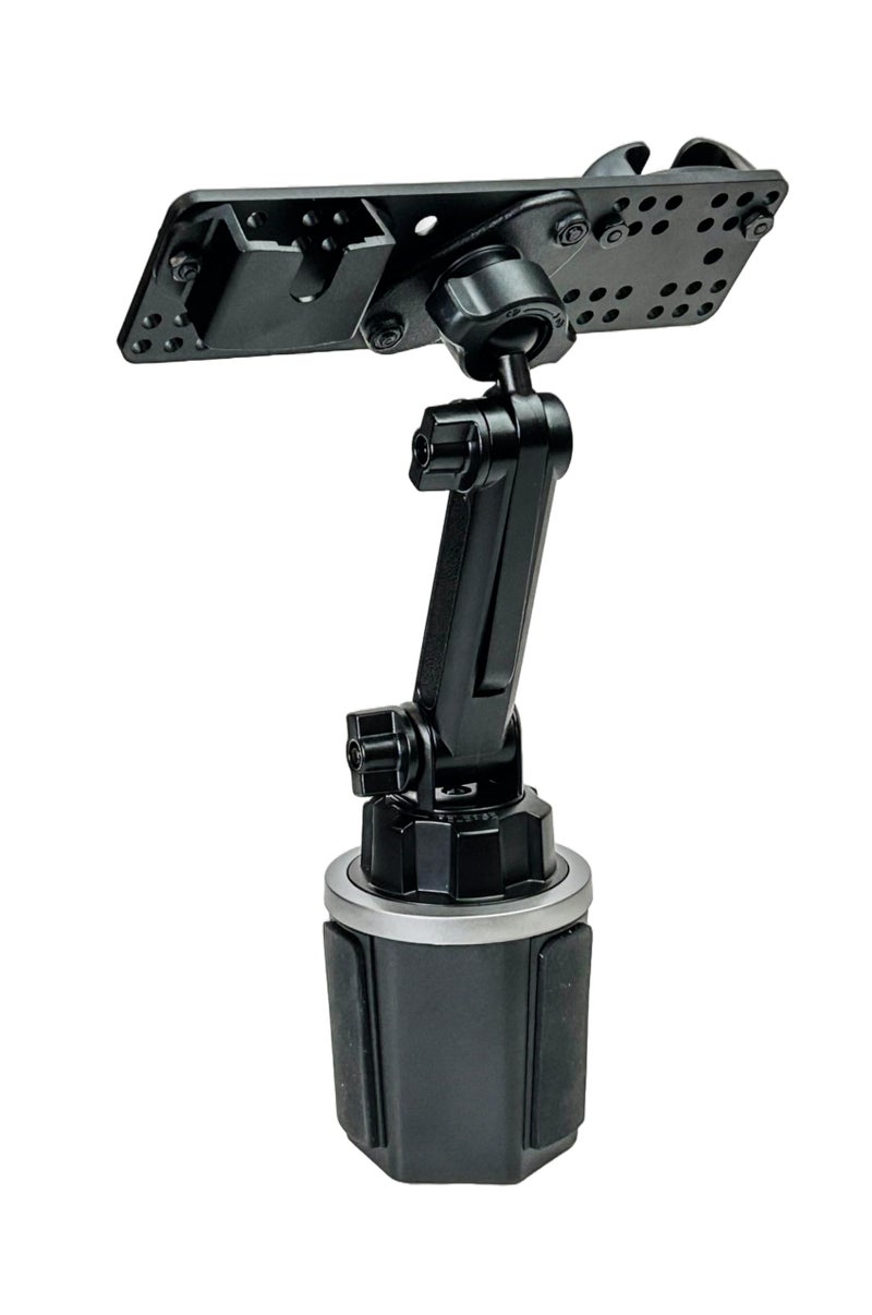 Lido Cup Holder Mount with Height Adjustment and Mic Holder for Anytone BaoFeng Icom Kenwood Yaesu Wouxon HT's - Image 3