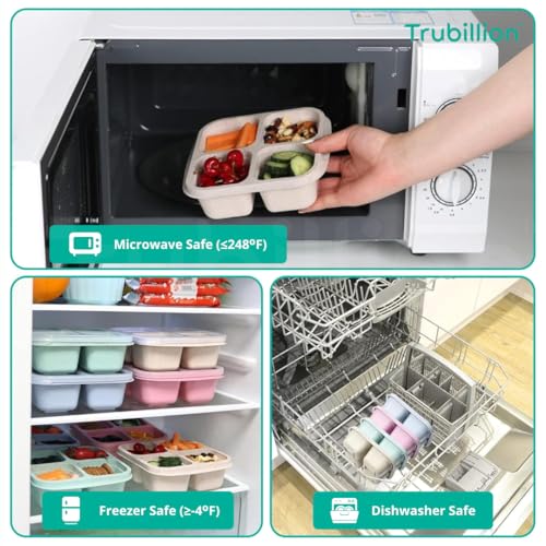 TRUBILLION QuadBites, 4 Compartment Storage Boxes,Pack of 4 BPA-Free PP Lunchbox, Fridge Storage Containers,Multicolor,Stackable,Transparent Lid,for Fruits,Snacks,Spices (Multicolor (Set of 4)) - Image 5