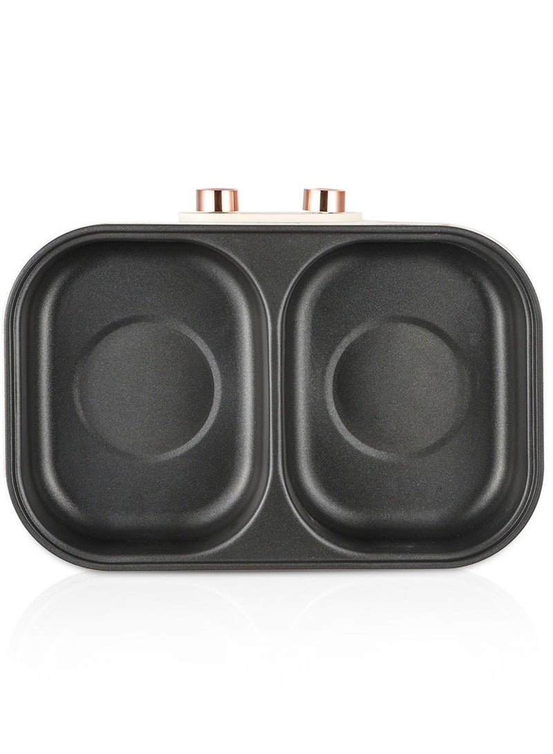 آر إيه أف قدر كهربائي 2 في 1 من RAF، يجمع بين الطهي الساخن والشواء | منطقتان تسخين بقوة 2000 واط (1000 واط + 1000 واط)، سعة 6 لترات، نكهة مزدوجة | قدر كهربائي متعدد الاستخدامات لتحضير الشابو شابو، والحساء، واليخنات، والشواء - Image 4