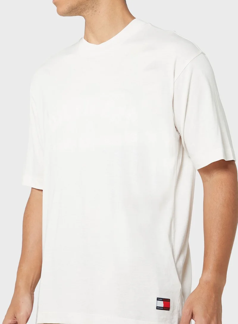 TOMMY HILFIGER Casual Printed Crew Neck T-Shirt