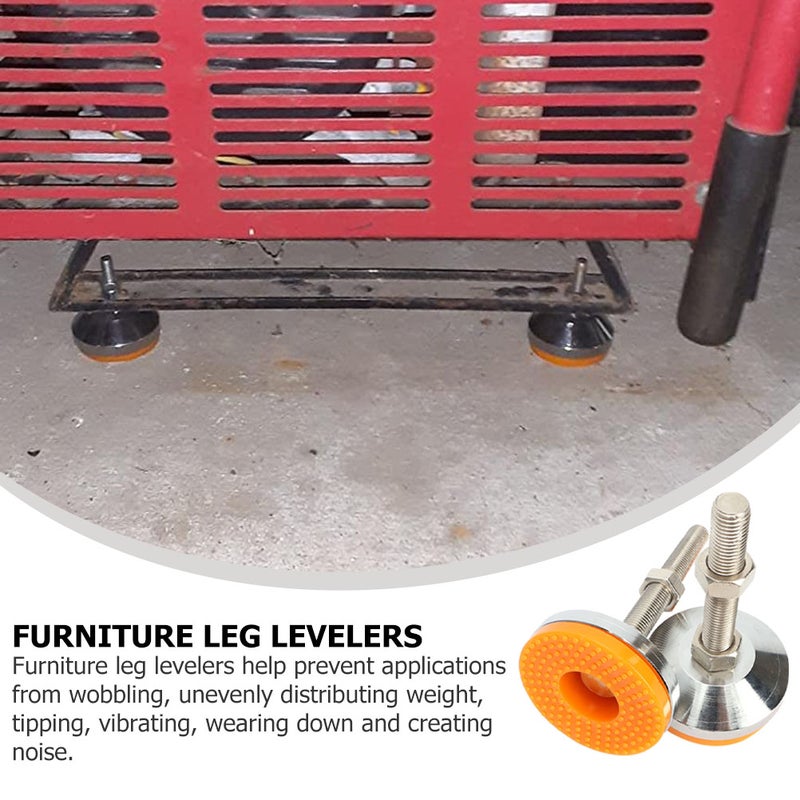 2pcs Leveling Feet Swivel Adjustable Machine Levelers with Floor Protector - Image 4