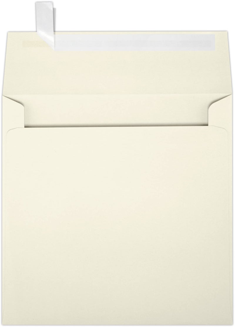 LUXPaper Square Invitation Envelopes | Peel & Press | 6 1/2" x 6 1/2" | Natural | 70lb. Text | 50 Qty - Image 1