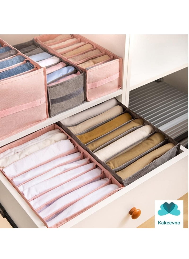 Generic Clothes Organizer Drawer 9 Sections Foldable Drawer Organizer with Handles, Closet Divider Box for Clothes Storage, Fabric Closet and Storage Basket for Shirts, Jeans, Underwear, Gray  - Image 3
