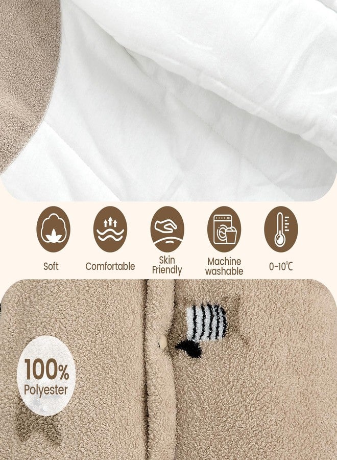 JiAmy Baby Snowsuit Newborn Animal Printed Outfits Infant Baby Fleece Detachable Hat Winter Clothes Jumpsuit Brown Dog 0-3 Months - Image 5