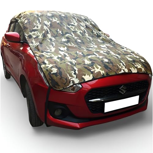 FAMEXON Waterproof, Half Car Body Cover All Weather Protection Half Car Cover Outdoor Uv Protection (Hatchback Cars No Matter Models of Year Or Variants It’s at All Hatchback) (Multocolor Hal Cover) - Image 1