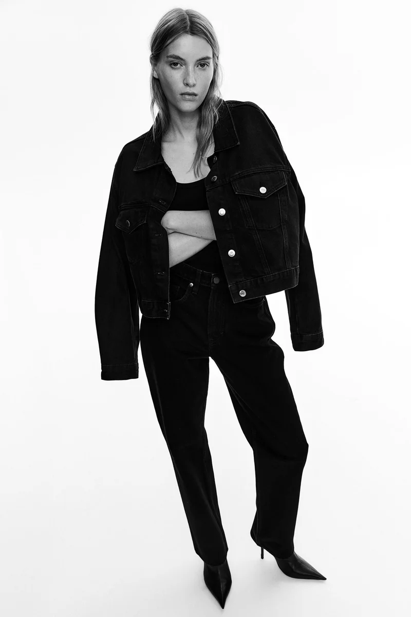 اتش اند ام جينز بخصر عالي وقصّة مستقيمة