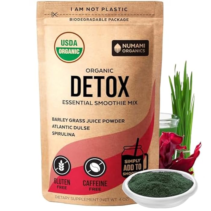 Numami Organic Detox Smoothie Mix with Healthy Spirulina, Atlantic Dulse and Barley Grass Juice Powder - Image 1