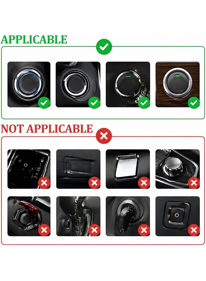 Car Joystick Push to Start Button Cover, Cool Metal Vehicle Engine Starter Stop Button Rocker, Auto Interior One-Touch Push to Start Protector, Universal for Vehicles - Image 3